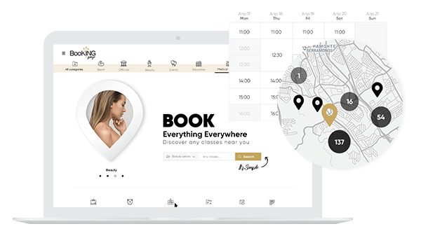 Laptop with Booking.page system preview
